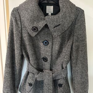 Halogen wool button up trench coat
